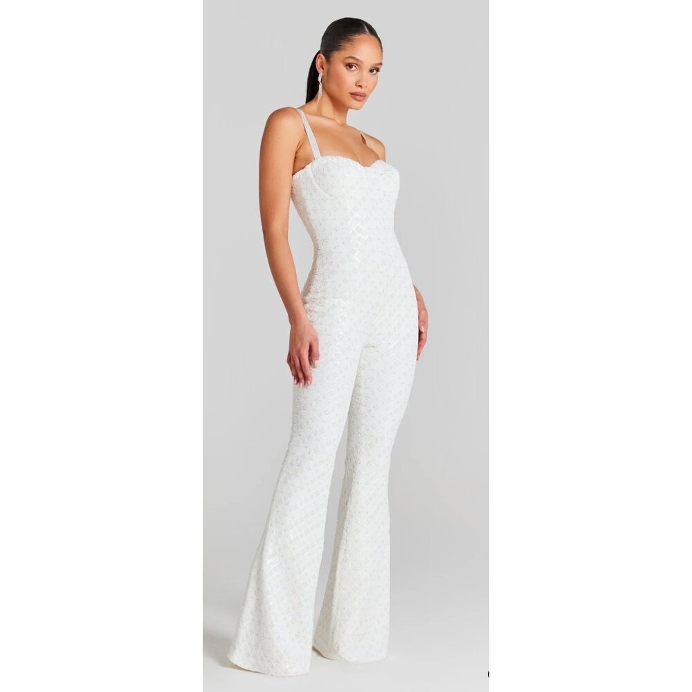 Nadine Merabi Hailey White Jumpsuit Size S/M